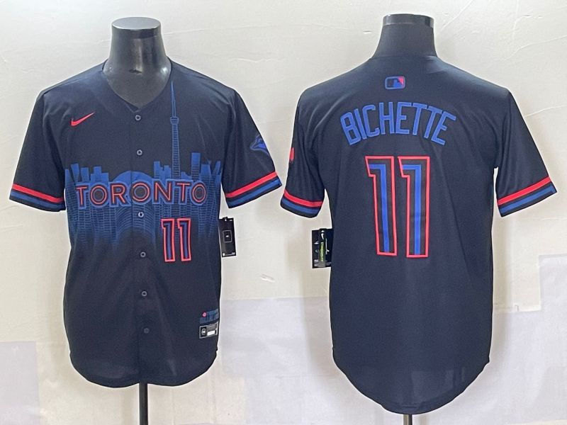 Men 2025 Toronto Blue Jays #11 Bichette Black Joint Name Nike MLB Jersey style 12